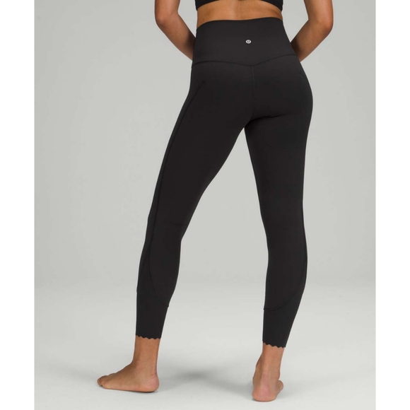 lululemon athletica Pants - Lululemon Black High Rise Align Scalloped Hem Leggings Size 0